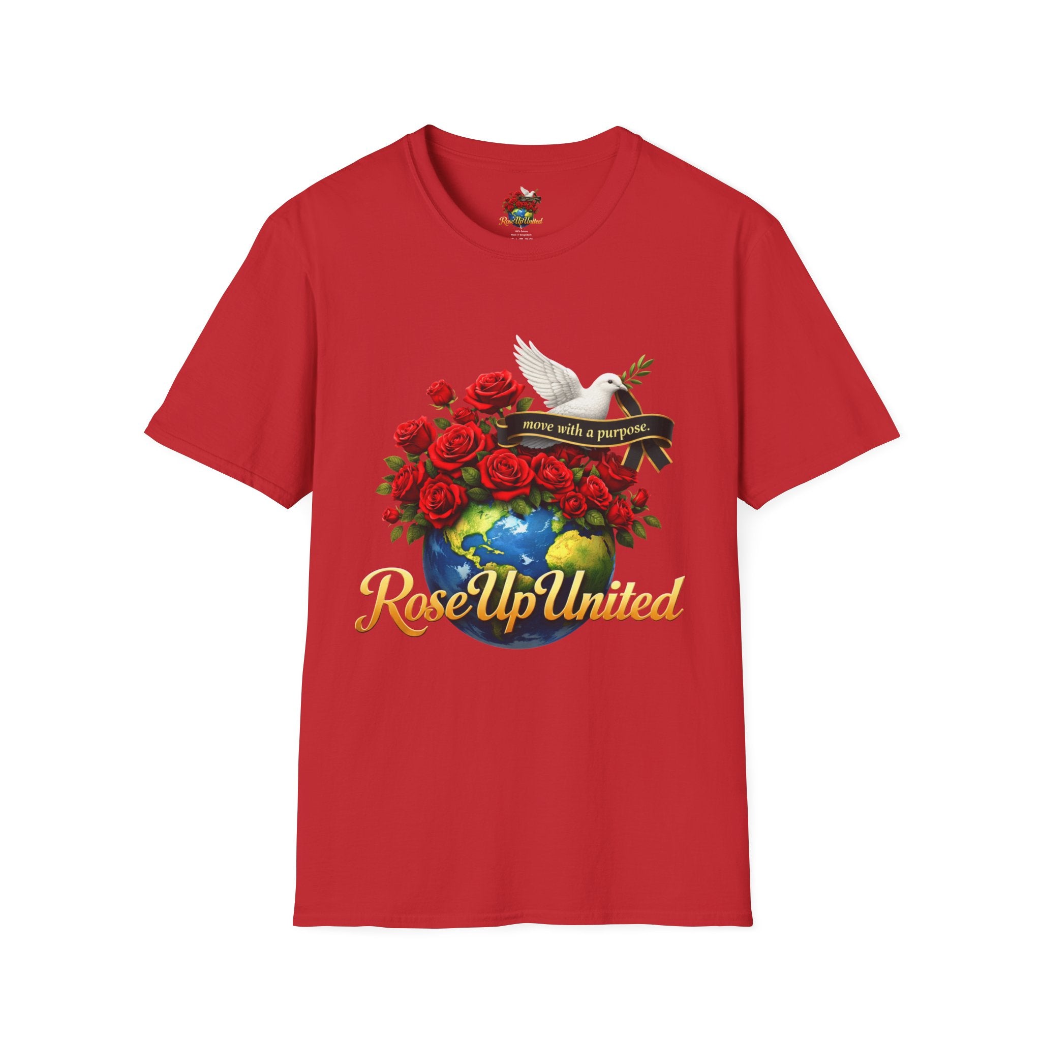 Rise Up United T-Shirt — Move With A Purpose Dove & Roses Graphic Tee