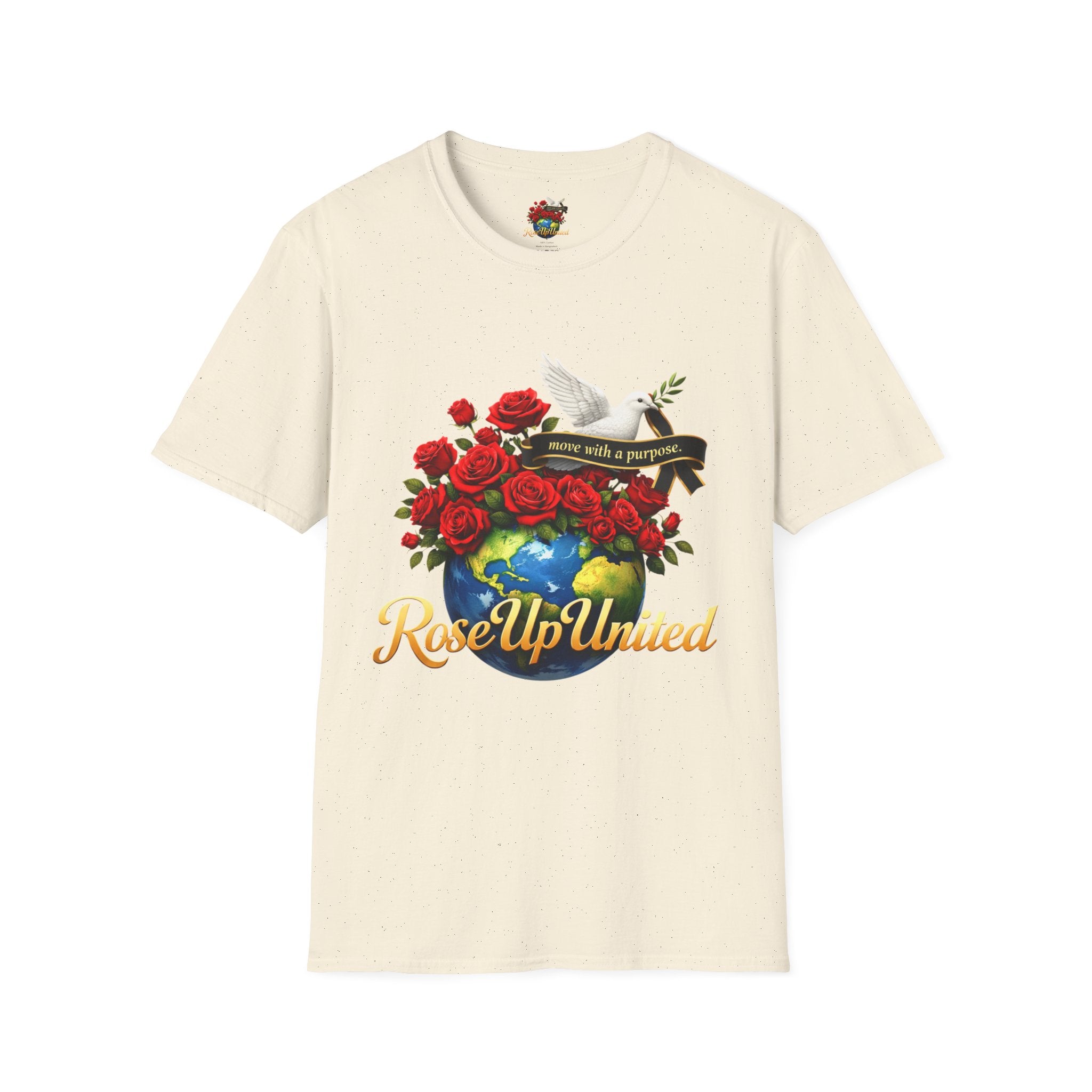 Rise Up United T-Shirt — Move With A Purpose Dove & Roses Graphic Tee