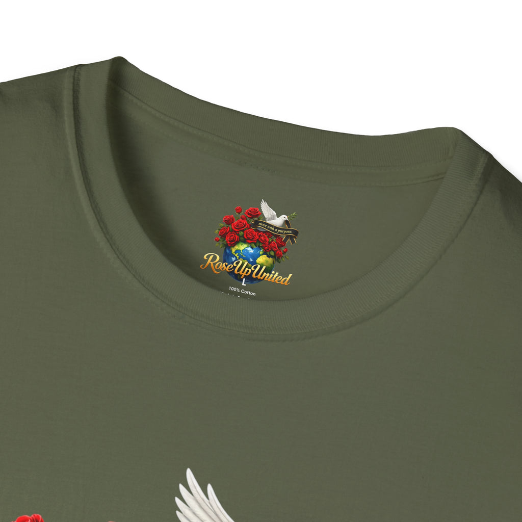 Rise Up United T-Shirt — Move With A Purpose Dove & Roses Graphic Tee