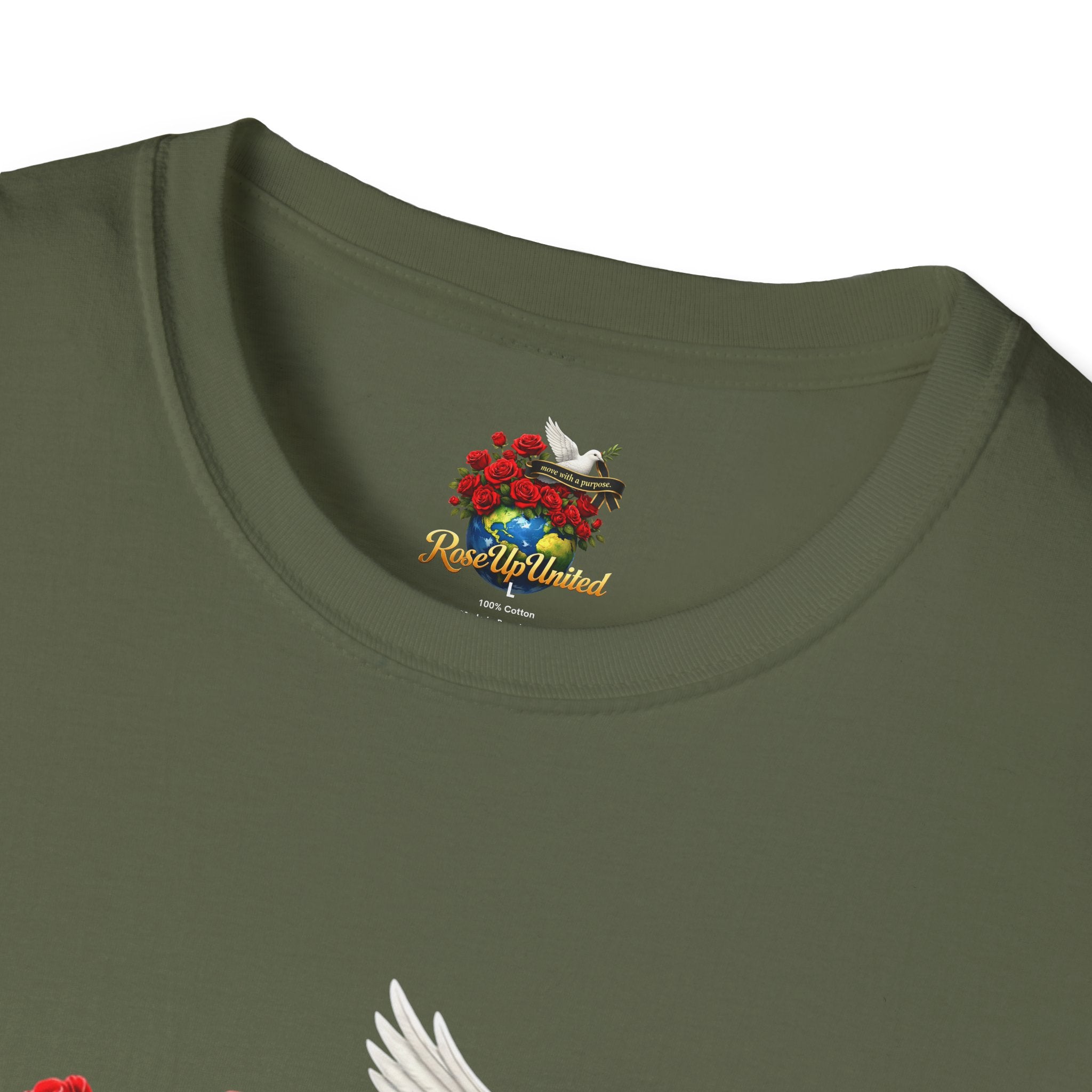 Rise Up United T-Shirt — Move With A Purpose Dove & Roses Graphic Tee