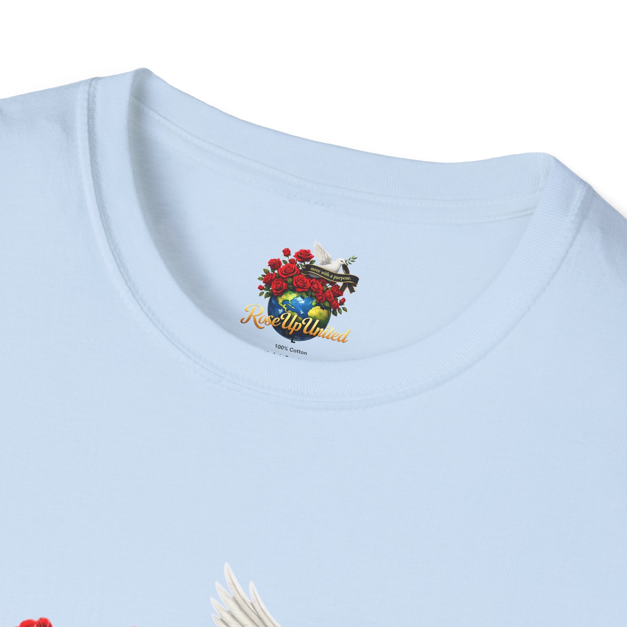 Rise Up United T-Shirt — Move With A Purpose Dove & Roses Graphic Tee