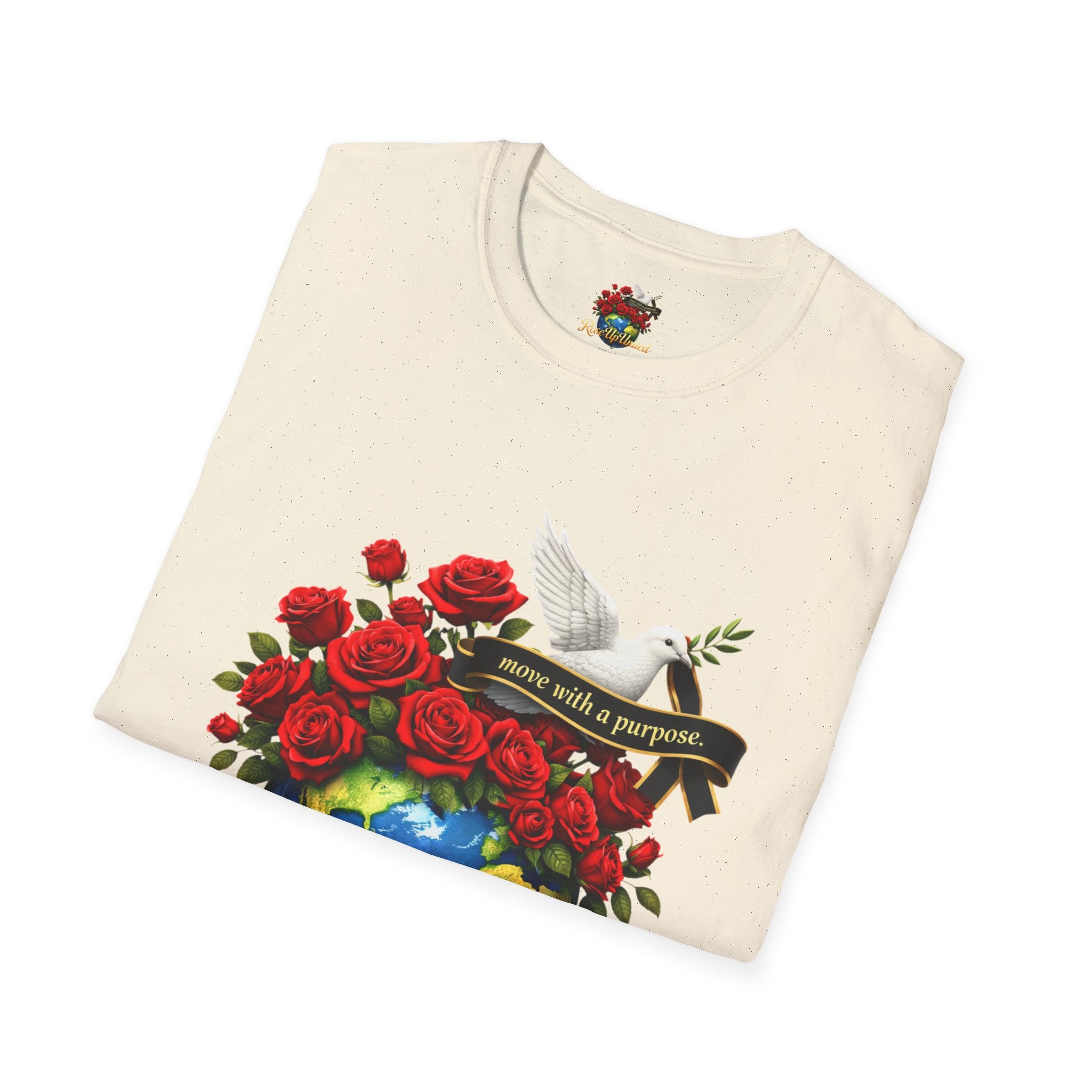 Rise Up United T-Shirt — Move With A Purpose Dove & Roses Graphic Tee
