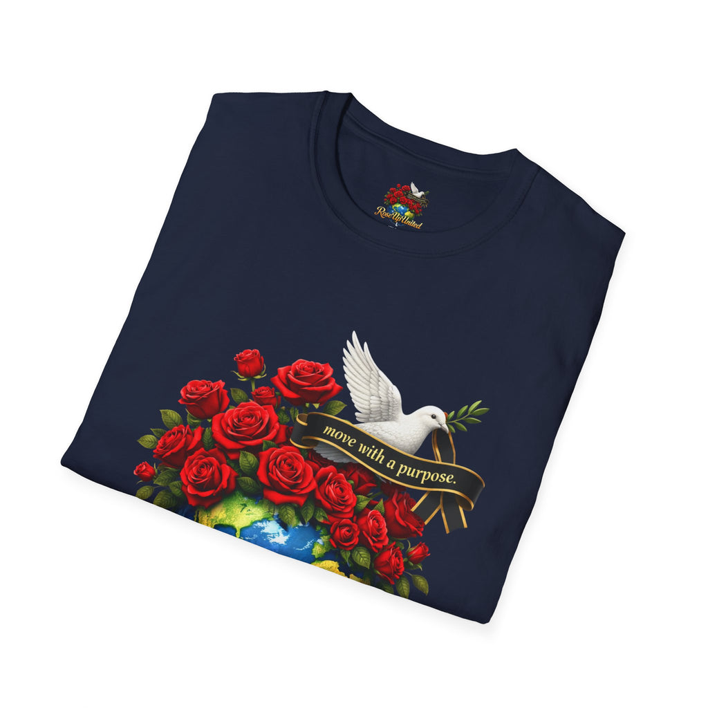 Rise Up United T-Shirt — Move With A Purpose Dove & Roses Graphic Tee