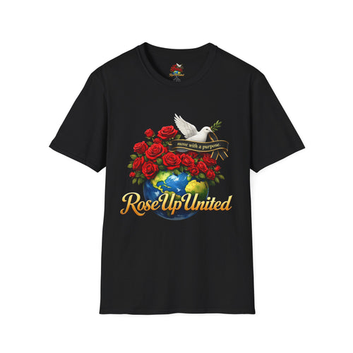 Rise Up United T-Shirt — Move With A Purpose Dove & Roses Graphic Tee