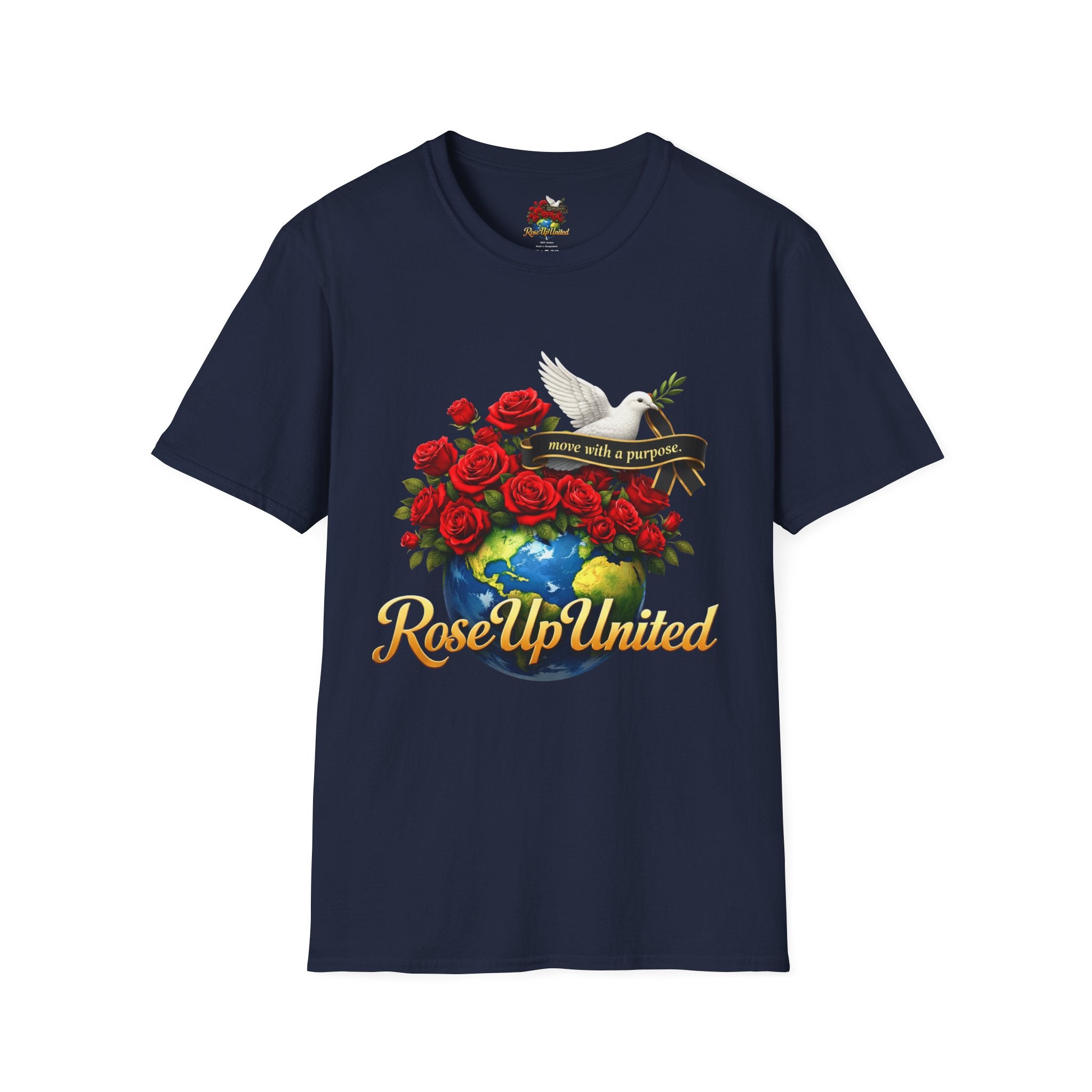 Rise Up United T-Shirt — Move With A Purpose Dove & Roses Graphic Tee