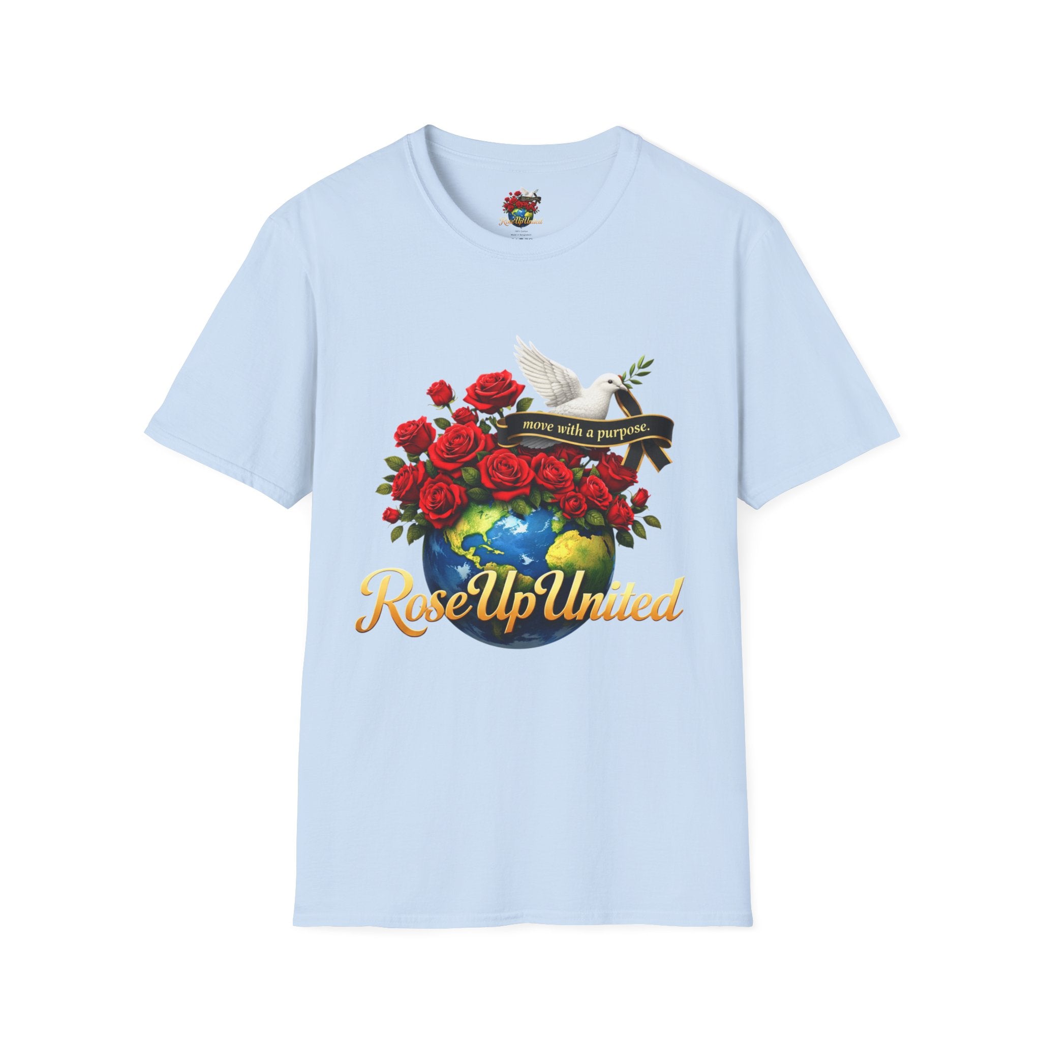 Rise Up United T-Shirt — Move With A Purpose Dove & Roses Graphic Tee