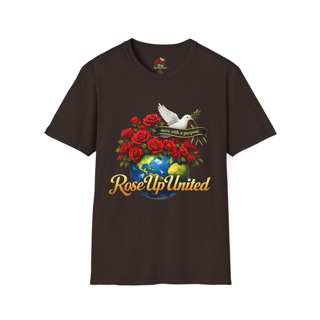Rise Up United T-Shirt — Move With A Purpose Dove & Roses Graphic Tee
