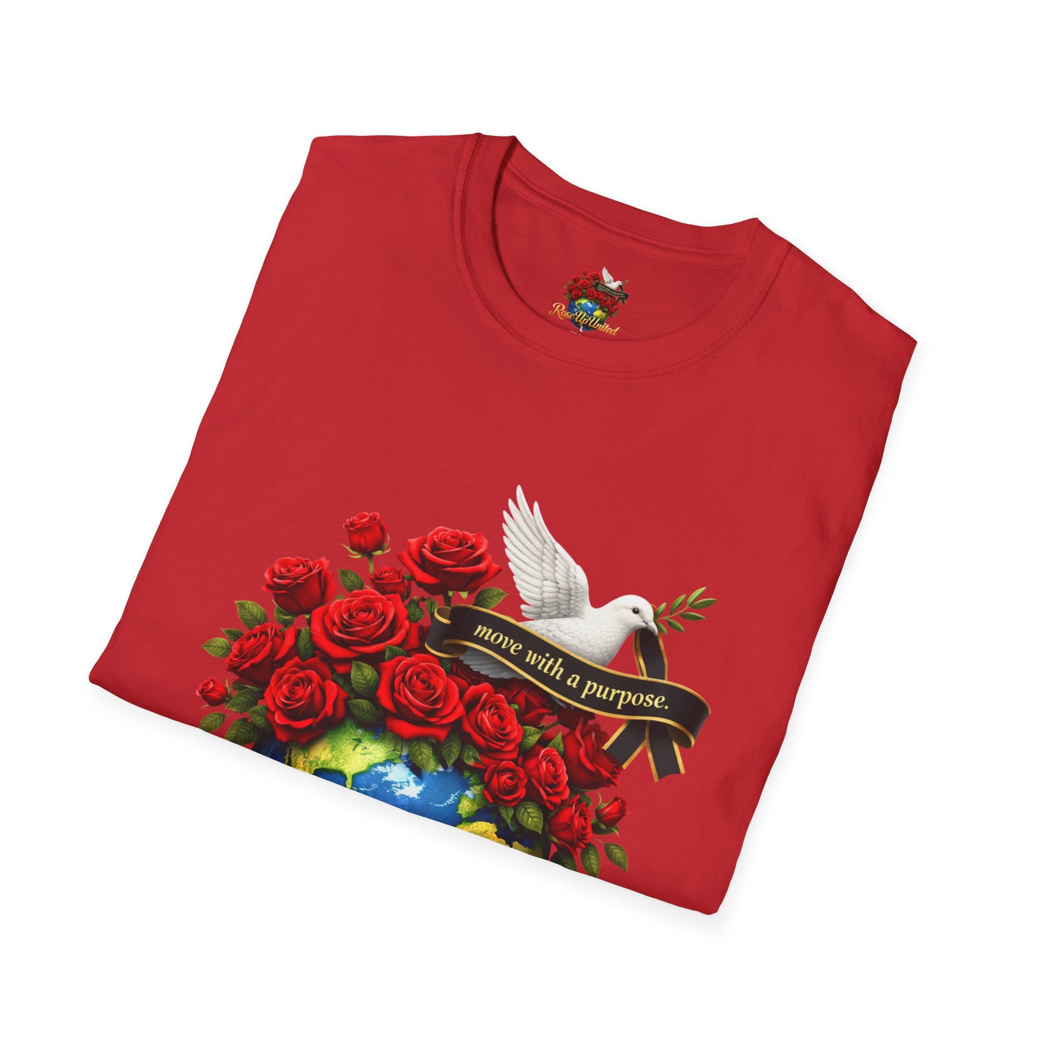 Rise Up United T-Shirt — Move With A Purpose Dove & Roses Graphic Tee