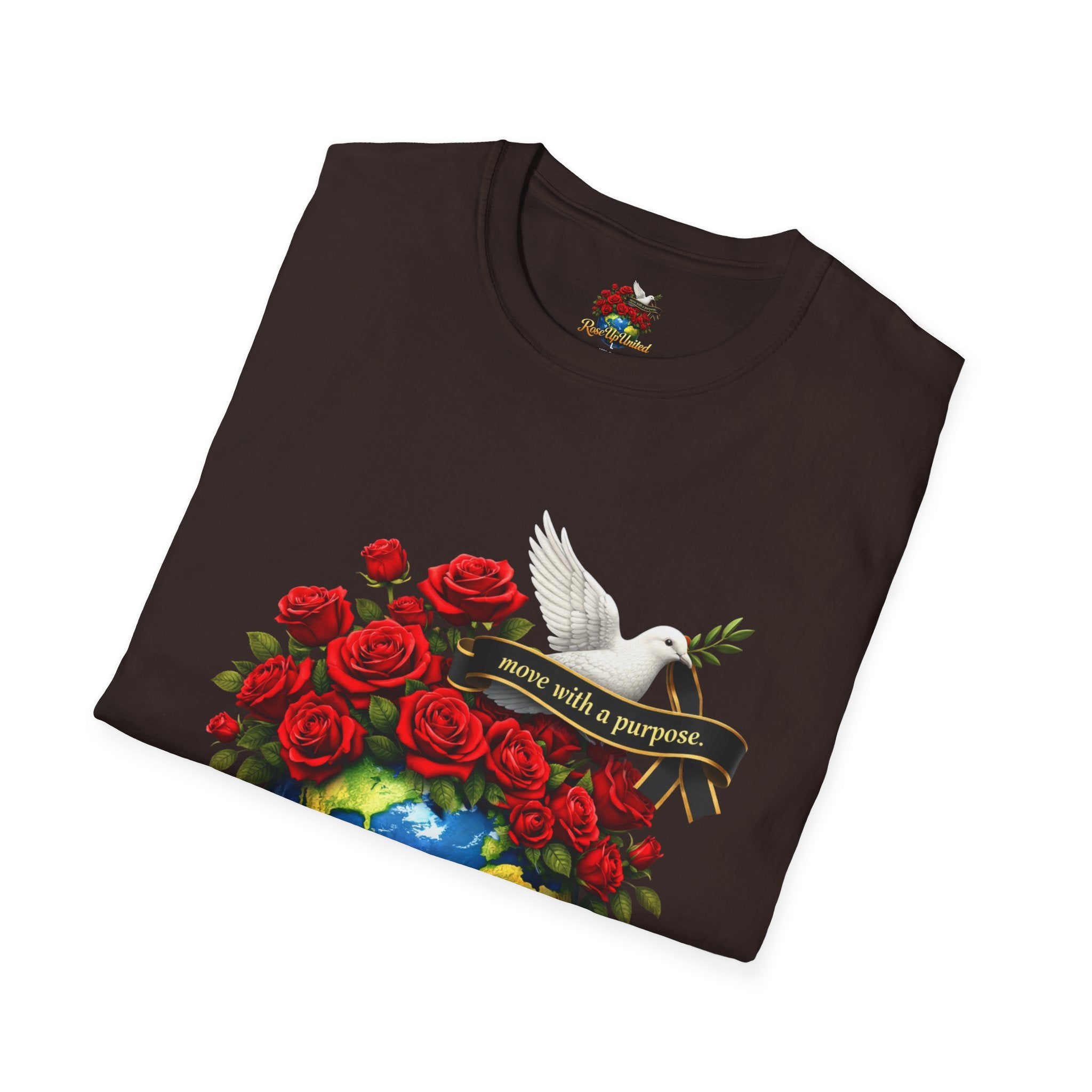 Rise Up United T-Shirt — Move With A Purpose Dove & Roses Graphic Tee