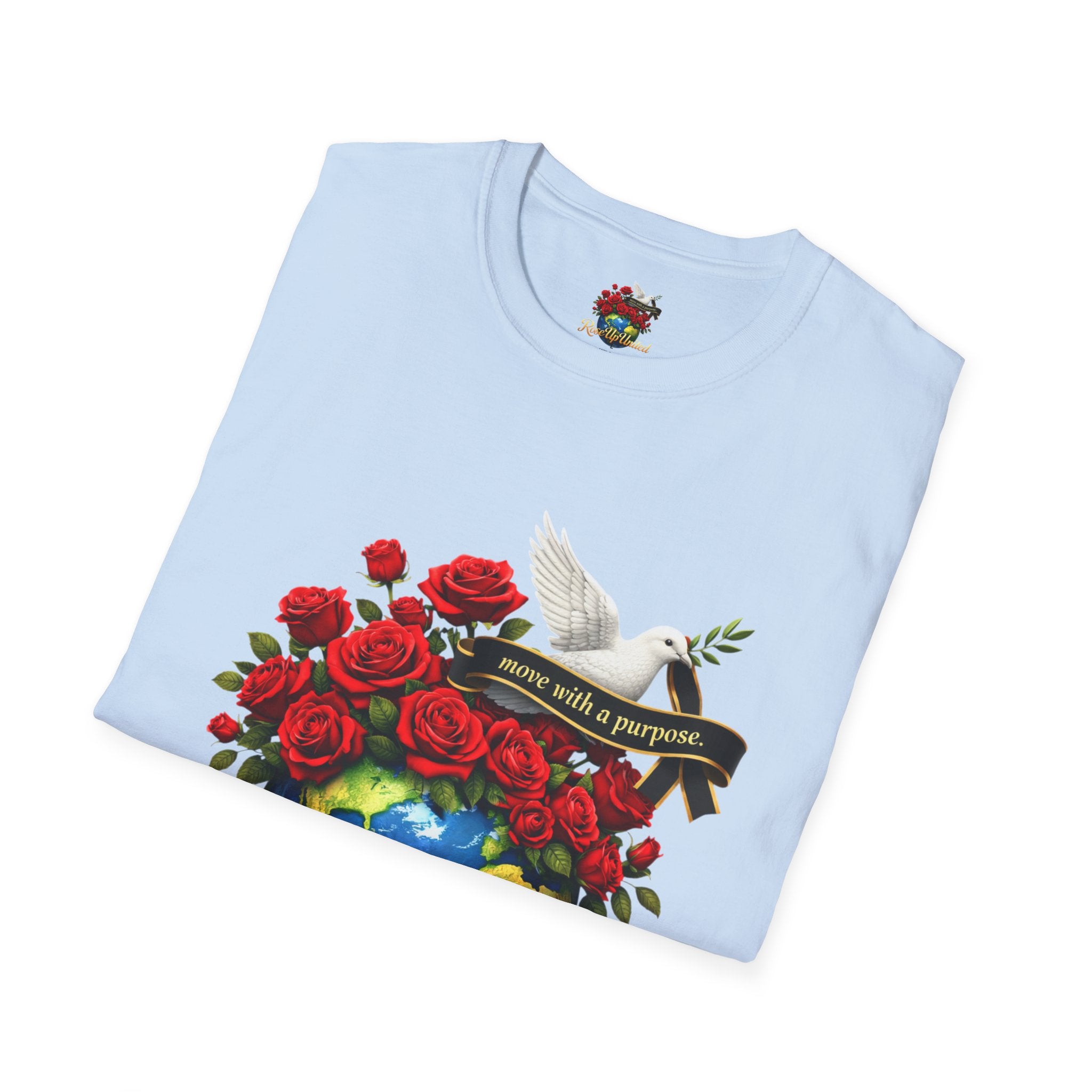 Rise Up United T-Shirt — Move With A Purpose Dove & Roses Graphic Tee