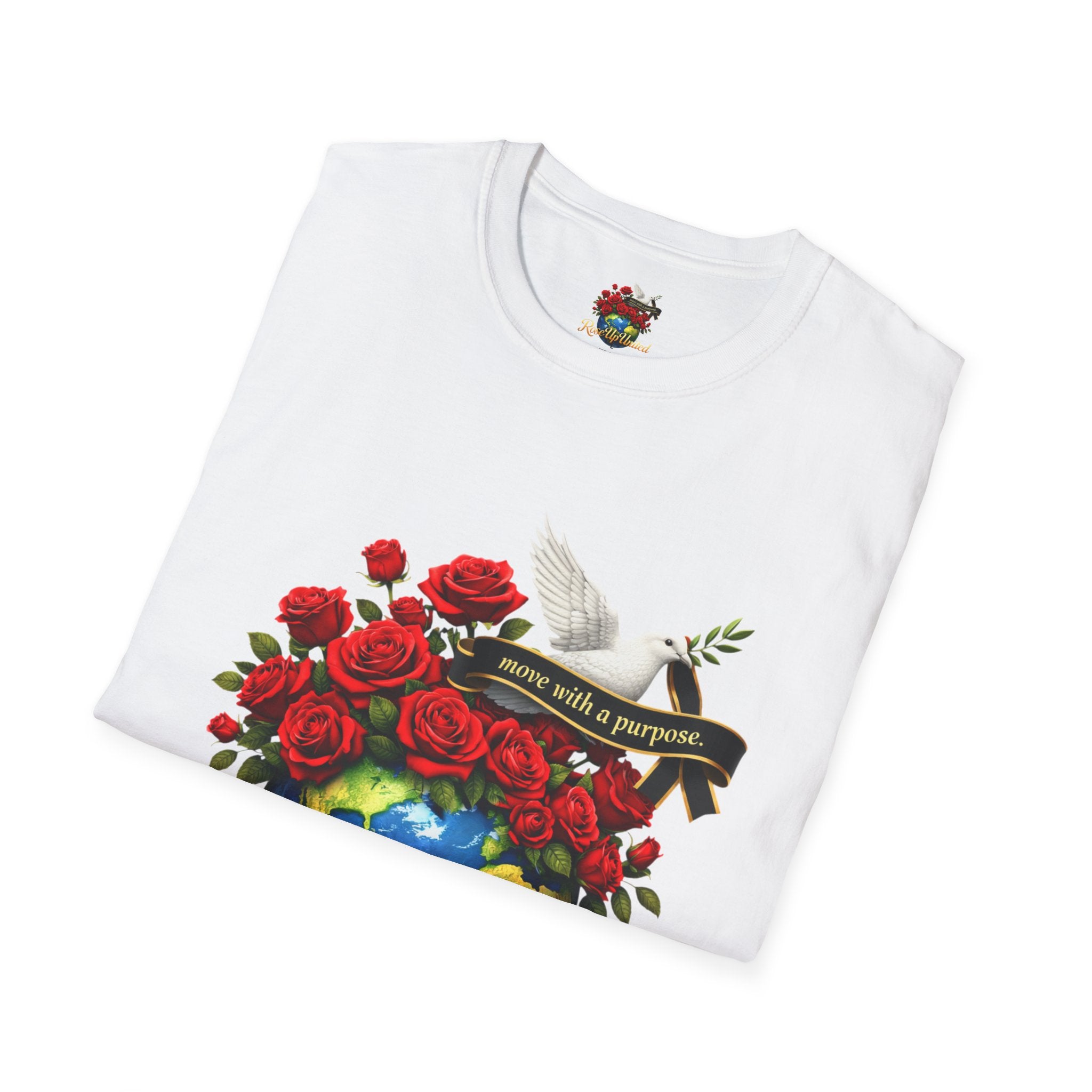 Rise Up United T-Shirt — Move With A Purpose Dove & Roses Graphic Tee