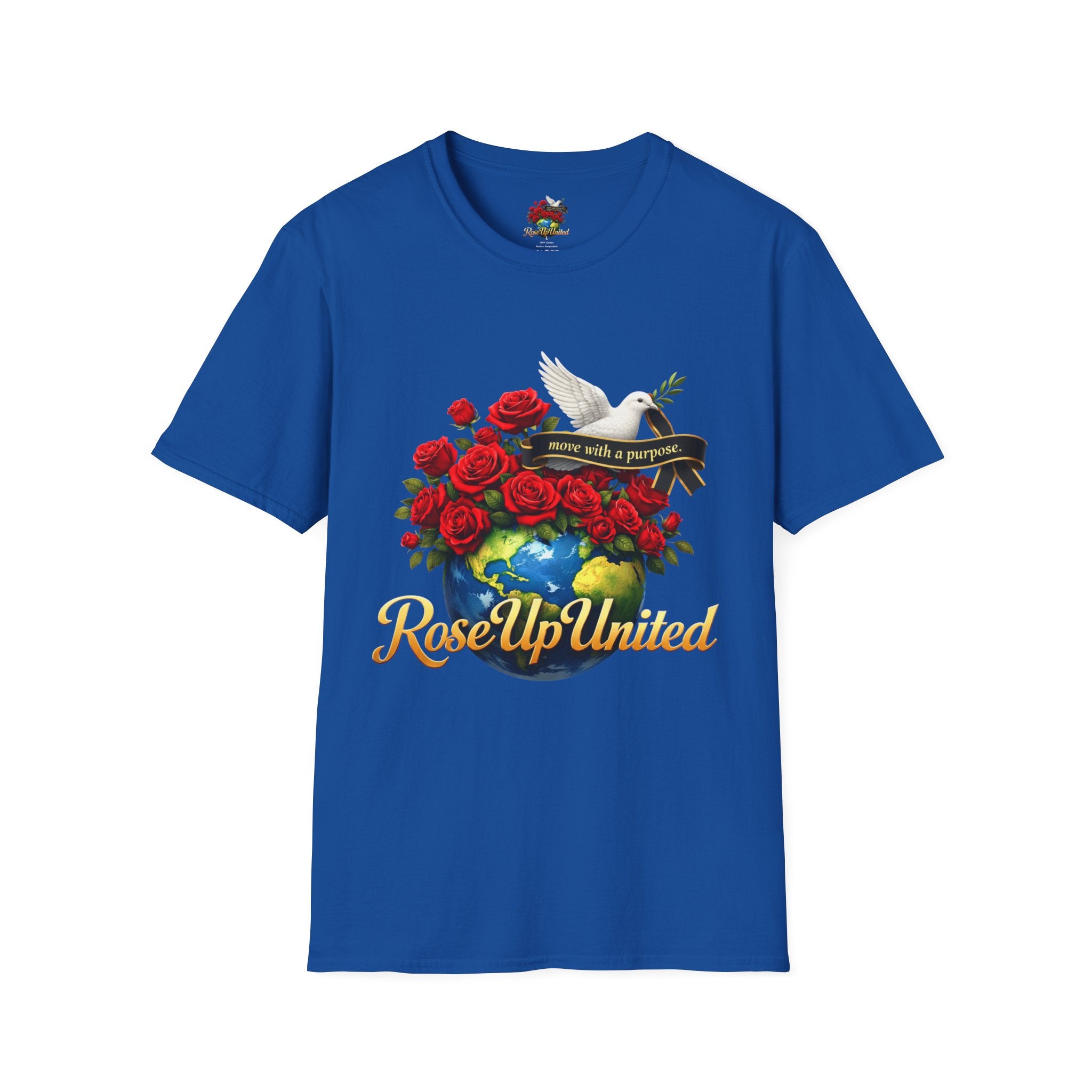 Rise Up United T-Shirt — Move With A Purpose Dove & Roses Graphic Tee