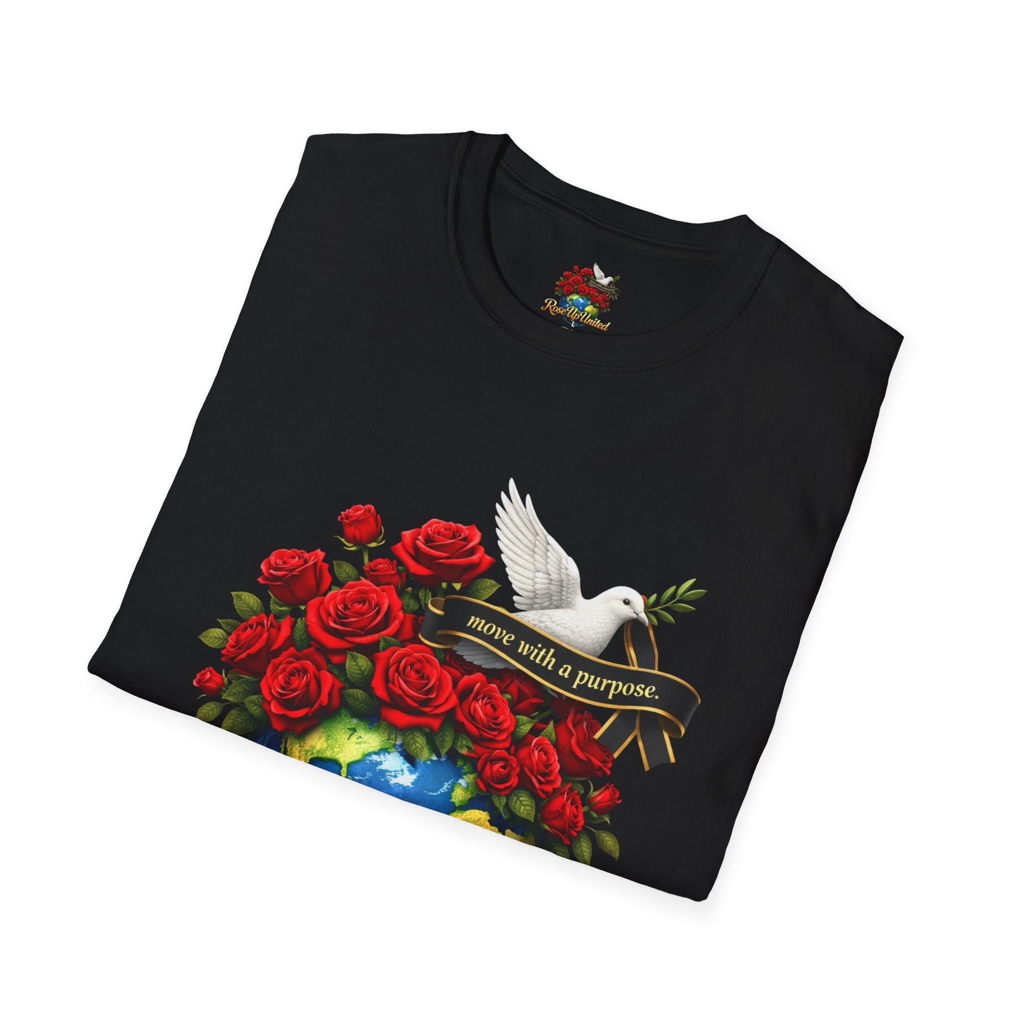 Rise Up United T-Shirt — Move With A Purpose Dove & Roses Graphic Tee