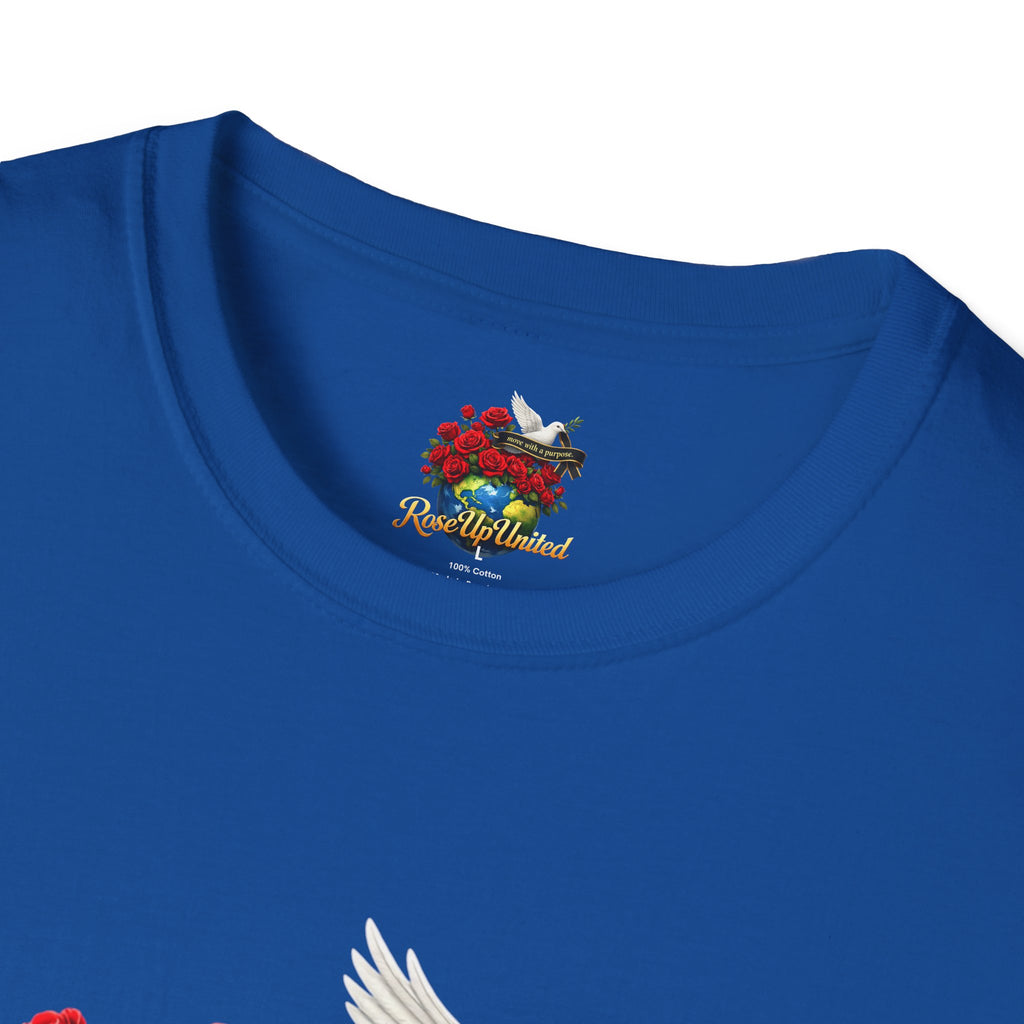Rise Up United T-Shirt — Move With A Purpose Dove & Roses Graphic Tee