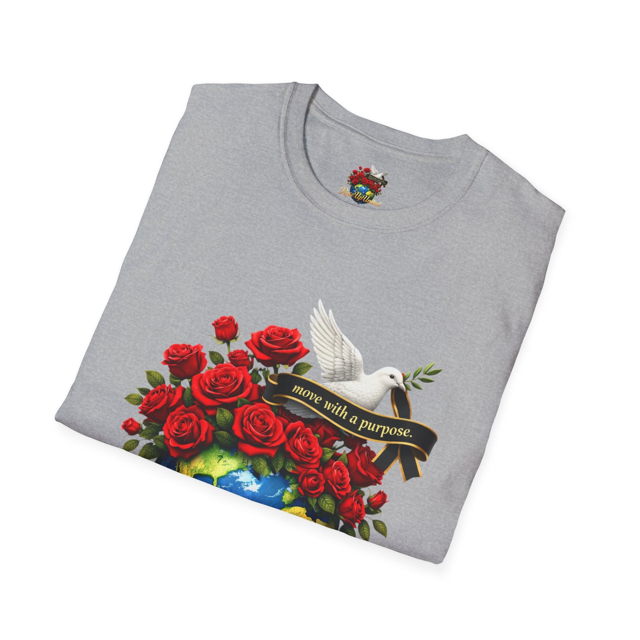 Rise Up United T-Shirt — Move With A Purpose Dove & Roses Graphic Tee
