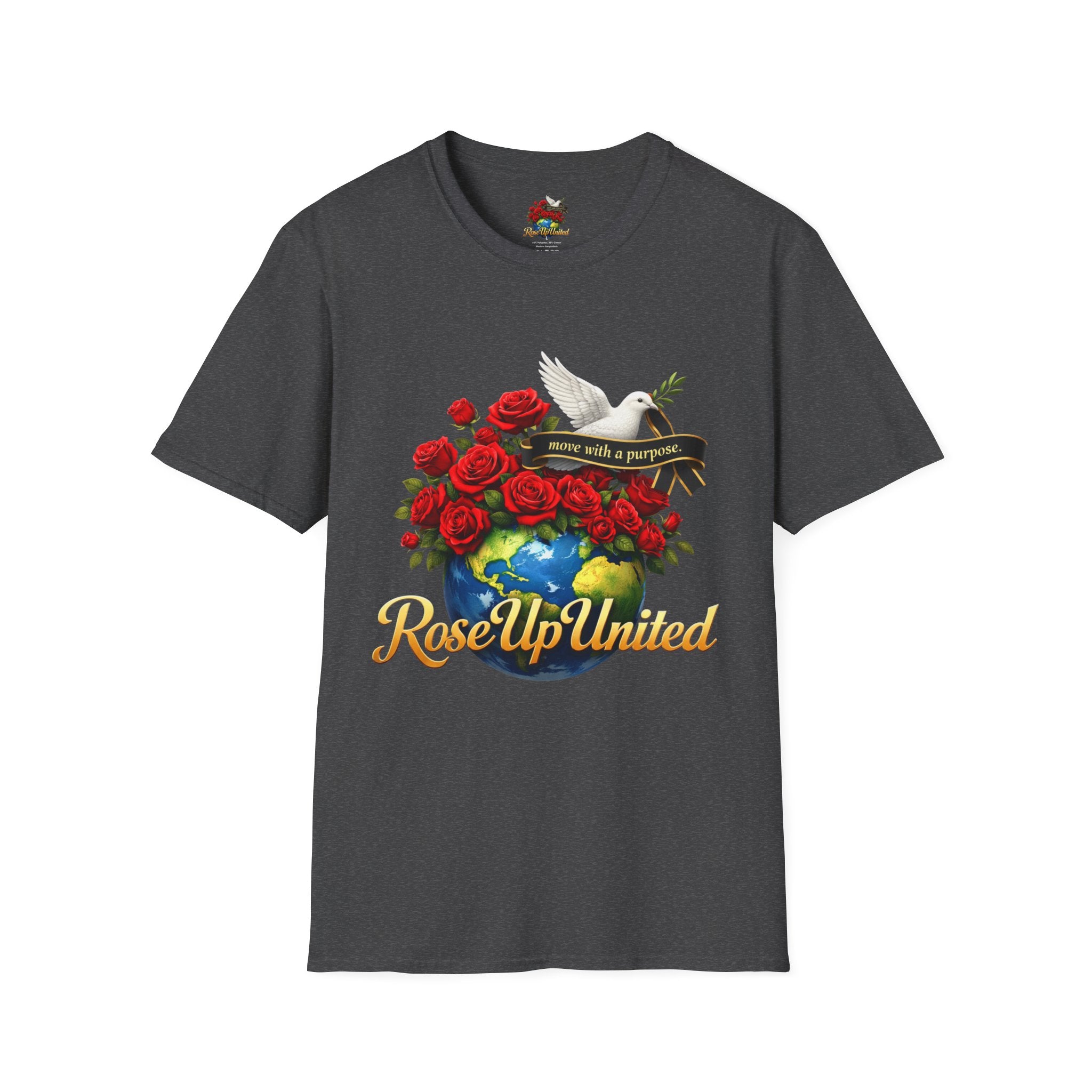 Rise Up United T-Shirt — Move With A Purpose Dove & Roses Graphic Tee