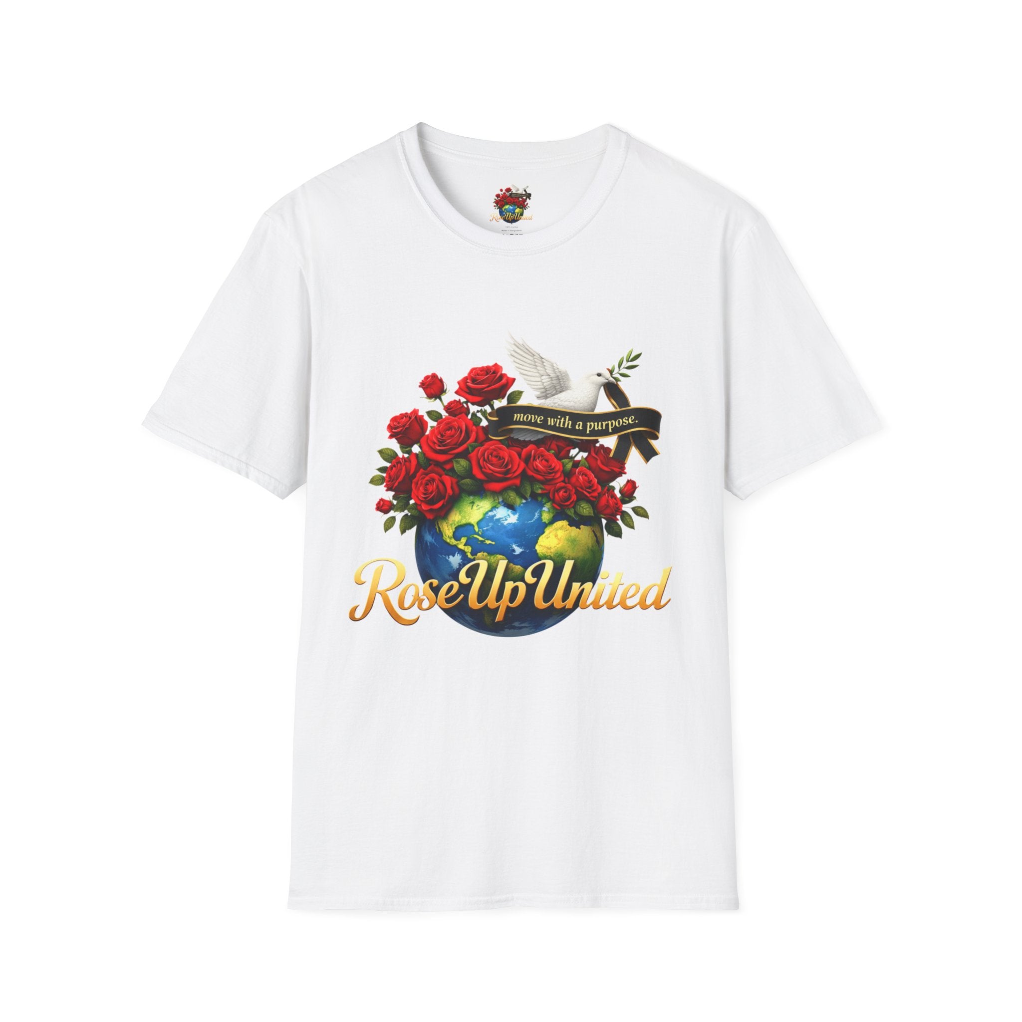 Rise Up United T-Shirt — Move With A Purpose Dove & Roses Graphic Tee