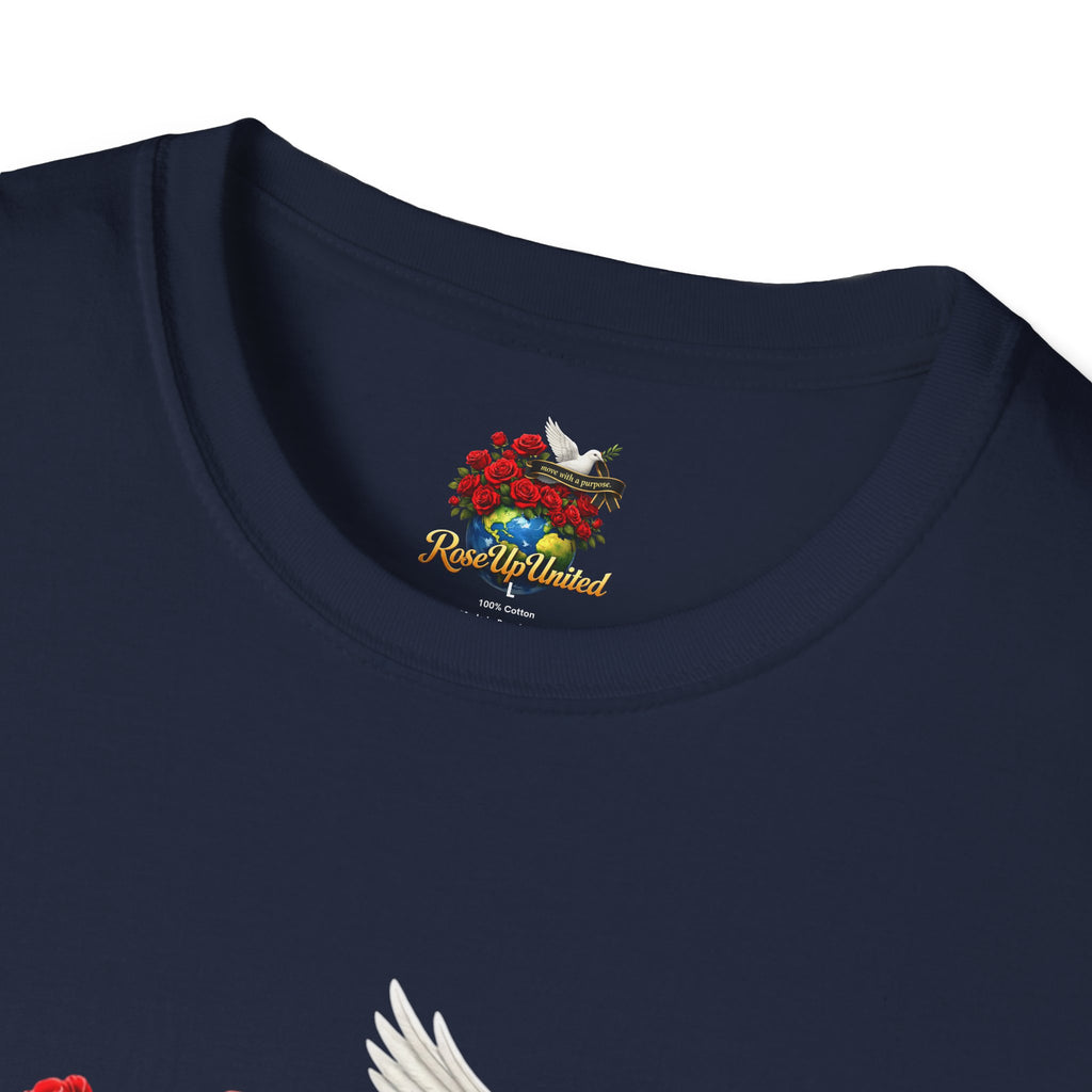 Rise Up United T-Shirt — Move With A Purpose Dove & Roses Graphic Tee