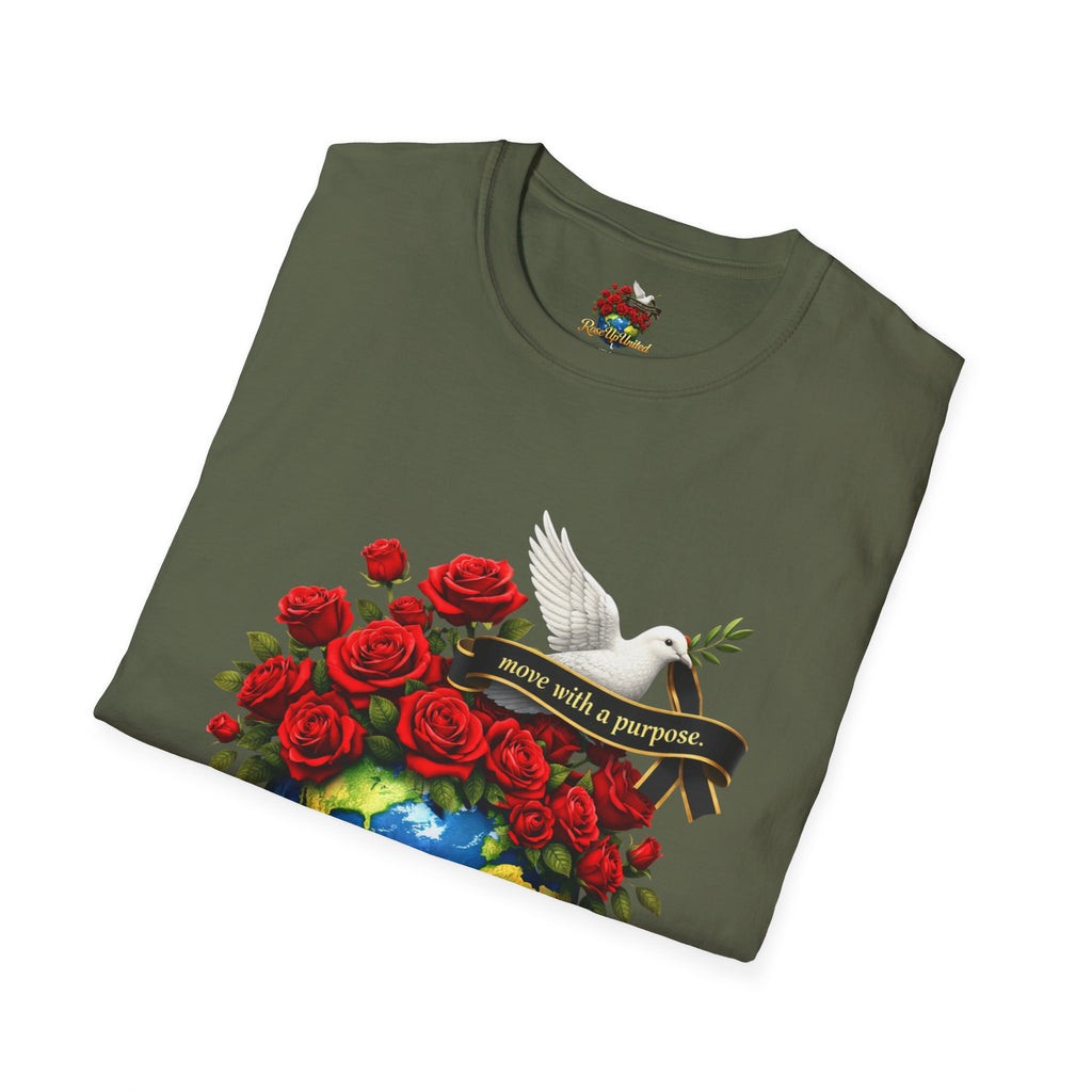 Rise Up United T-Shirt — Move With A Purpose Dove & Roses Graphic Tee