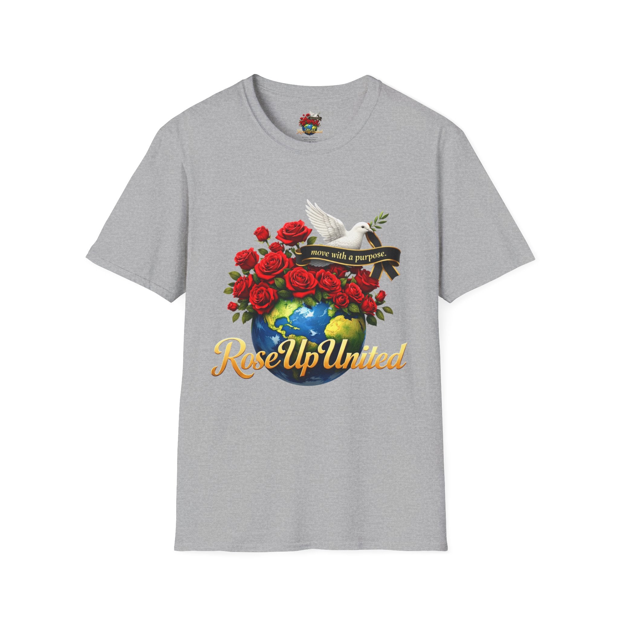 Rise Up United T-Shirt — Move With A Purpose Dove & Roses Graphic Tee